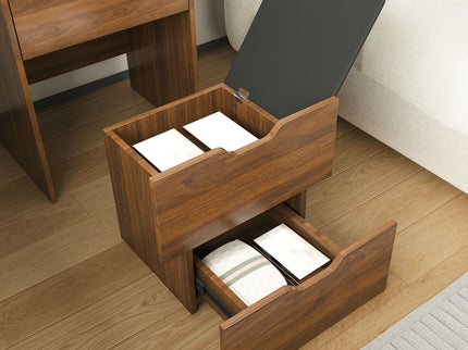 Vanity Desk With Lighted Mirror & Stool