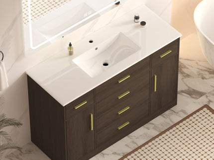 Bathroom Vanity With Abundant Storage 2 Soft Close Doors And 6 Drawers