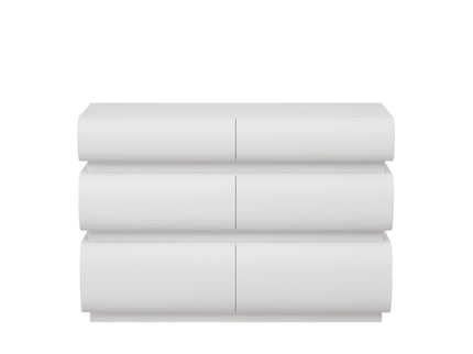 Minimalist Modern 6 Drawer Dresser, Handle Free Design With Wide Storage