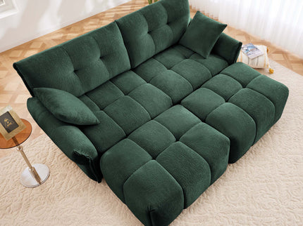 Sofa Set With Ottoman And Pillows, Textured, High Resilience Cushions