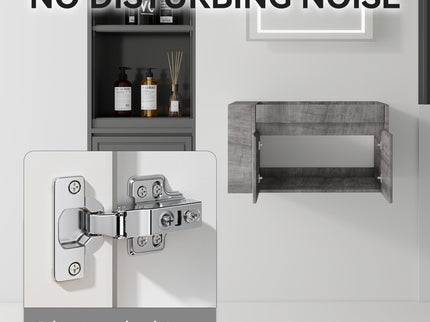 Floating Bathroom Vanity Cabinet, Soft Close Double Drawers, Open Side Storage, Wall Mounted, Cabinet Only