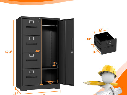 Storage Vertical Filing Cabinet With Lock