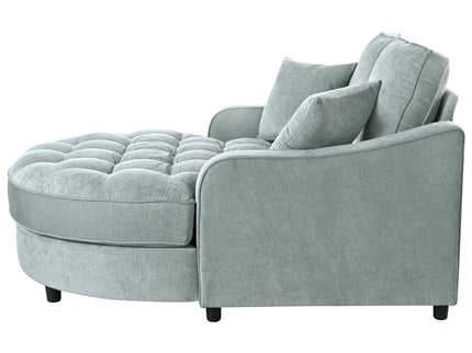 Modern Chaise Lounge Upholstered Sofa Couch With Tufted Seat And Detachable Pillows For Living Room