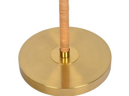 Allure - 2 Light Floor Lamp, Gold, Natural Tube, Double On / Off Pull Chain - Gold / Rattan