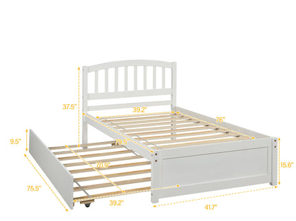 Platform Bed Wood Bed Frame With Trundle