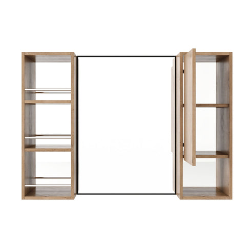 39.4" Wall Mounted Bathroom Cabinet With Storage And - Imitative Oak