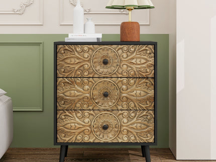 3 Drawer Cabinet, Suitable For Bedroom - Black
