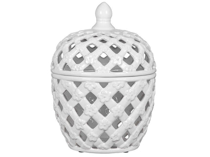 Ballas - Bird Lidded Jar - White
