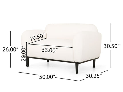 Sway - Upholstered Loveseat With Wood Legs And Round Arms