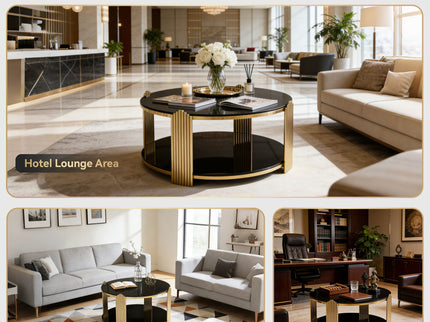 Round Table With Double Layer Storage