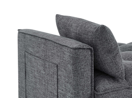 Sienna - Tufted Convertible Sleeper Sofa With Chaise - Gray