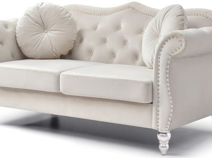 Stylish Flared Arm Loveseat