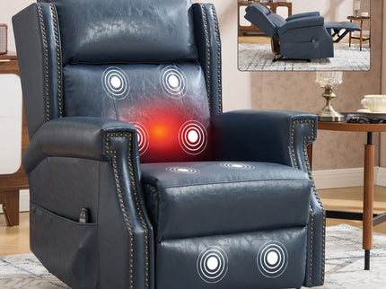 Manual Recliner Chair With Heavy Duty Motion Mechanism, 8 Vibrating Nodes And 3 Massage Modes For Living Room