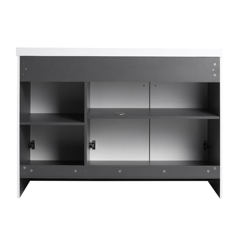 Contemporary Freestanding Bathroom Vanity With Resin Sink & Soft-Close Cabinet Doors