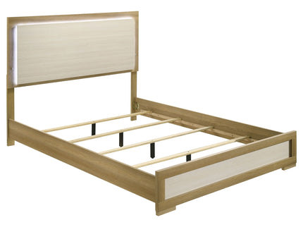 Lincoln - 4 Piece Queen Bedroom Set With LED Lighting - Natural