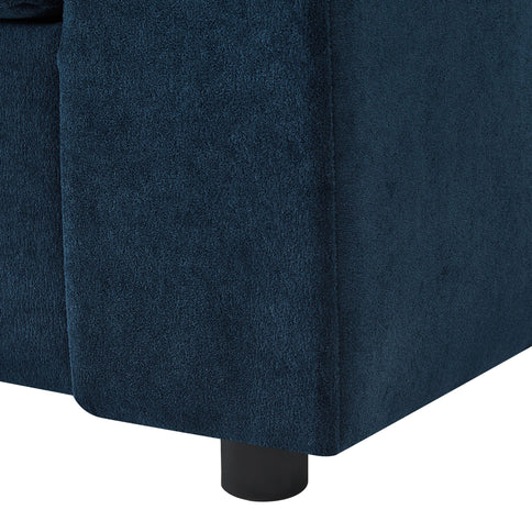 Modern Style Armchair Chaise Lounge Sofa Couch With Movable Storage Ottoman, USB Ports, Cup Holders, Phone Holder, Side Pockets