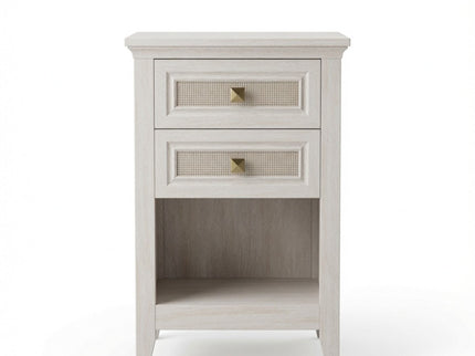 Nightstands With 2 Drawers, Bedside Tables For Small Spaces (Set of 2) - White