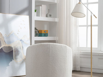 Teddy Fabric Swivel Accent Armchair Barrel Chair With Powder Coating Metal Ring
