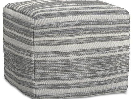 Carina - Square Woven Pouf - Black White