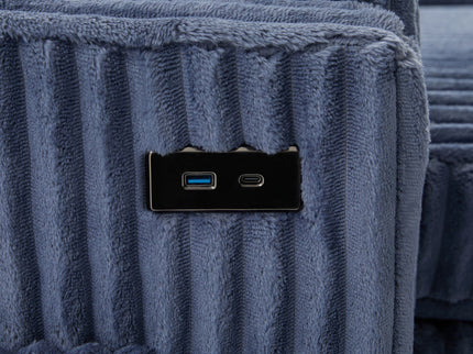 Convertible U-Shaped Sectional Sofa Bed With USB Ports And Storage