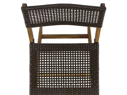 Bistro Foldable Chair With Wicker Backrest