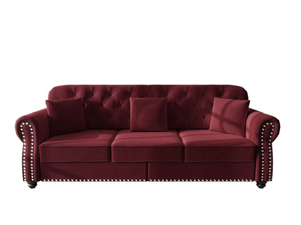 Upholstered 3 Seater Sofa Set With Ottoman