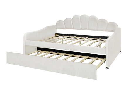 Upholstery Daybed Frame With Shell Shaped Backrest