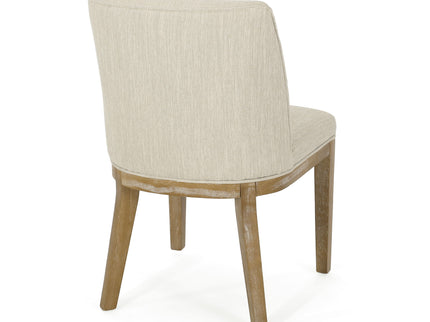 Modern Dining Chair With Durable Fabric Upholstery And Sturdy Wooden Frame (Set of 2)