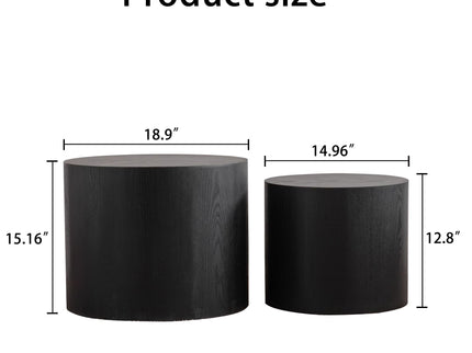 Round Nesting Coffee Table For Small Space (Set of 2)