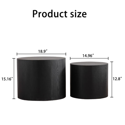 Round Nesting Coffee Table For Small Space (Set of 2)