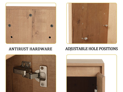 Soft Close Door Freestanding Bathroom Vanity With Sink, 1 Small Storage Cabinet