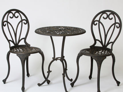 Thomas - 3 Pieces Cast Bistro Set - Black / Gold