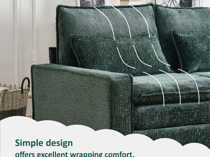 Modern Comfy L Shaped Sectional Sofa With Movable Ottoman
