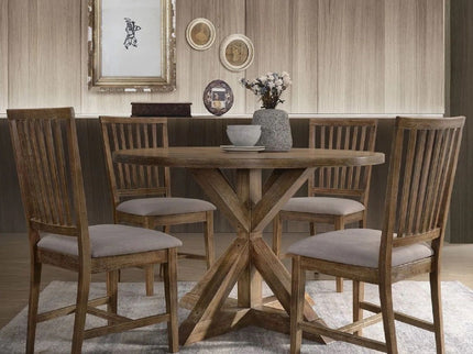 Open Slat Back Kitchen Side Chair (Set of 2) - Brown Oak