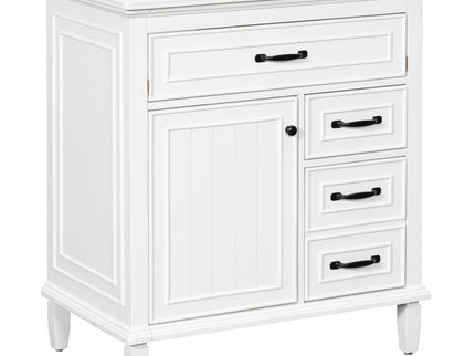 Bathroom Vanity With Sink Top, Flip Drawers, Adjustable Shelf