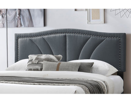 Bed With Nailhead Trim Accents, Upholstered Platform Frame