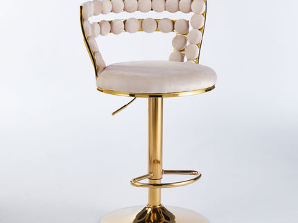 Modern Bar Chair With Iron Tube Legs, Soft Cushions And Comfortable Backrest (Set of 2)