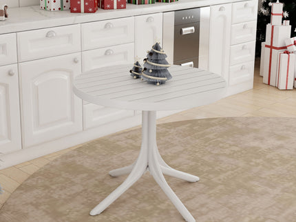 Modern Round Table, Waterproof, UV Resistant And Durable - White