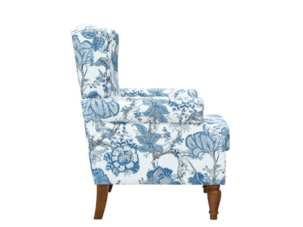 Accent Chair With Floral Upholstery And Nailhead Trim