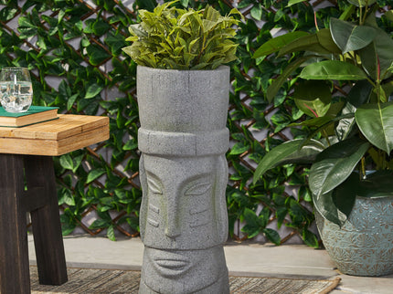 Classic Flower Planter With Magnesium Oxide Material - Stone Gray