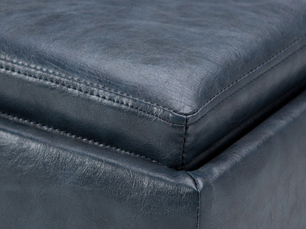 Rockwood - Upholstered Cube Storage Ottoman With Tray