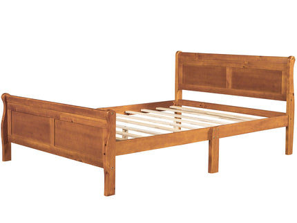 Platform Bed Frame Mattress Foundation Sleigh Bed With Headboard / Footboard / Wood Slat Suppor