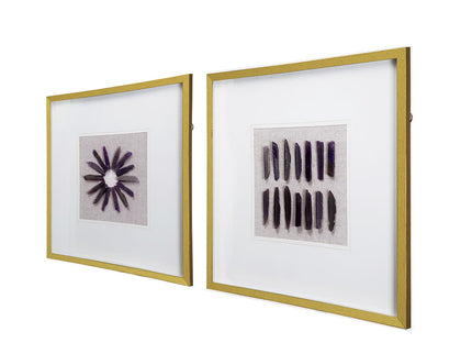 Grace Purple Agate Shadow Boxes Wall Art (Set of 2) - Multicolor