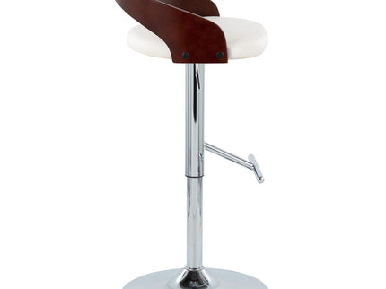 Grotto - Contemporary Adjustable Height Barstool With Swivel With Straight T Footrest (Set of 2)