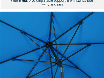 Patio Umbrella With Crank Lift And Tilt, UV-Resistant Canopy