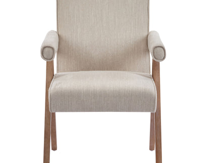 Contemporary Poppy Fabric Dining Armchair With Rubberwood Legs