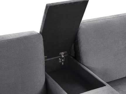 Modular 5 Seat U-Shape Sectional Sofa With Chaise Lounge, Built In Cup Holders And Storage Drawer