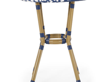 French Bistro Table Outdoor Elegance - White / Blue