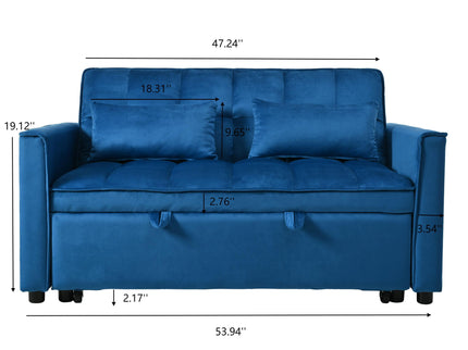 3 In 1 Pull Out Couch Convertible Sofa Bed With Reclining Backrest