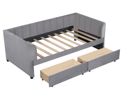 Upholstered Daybed With Ergonomic Design Backrest
